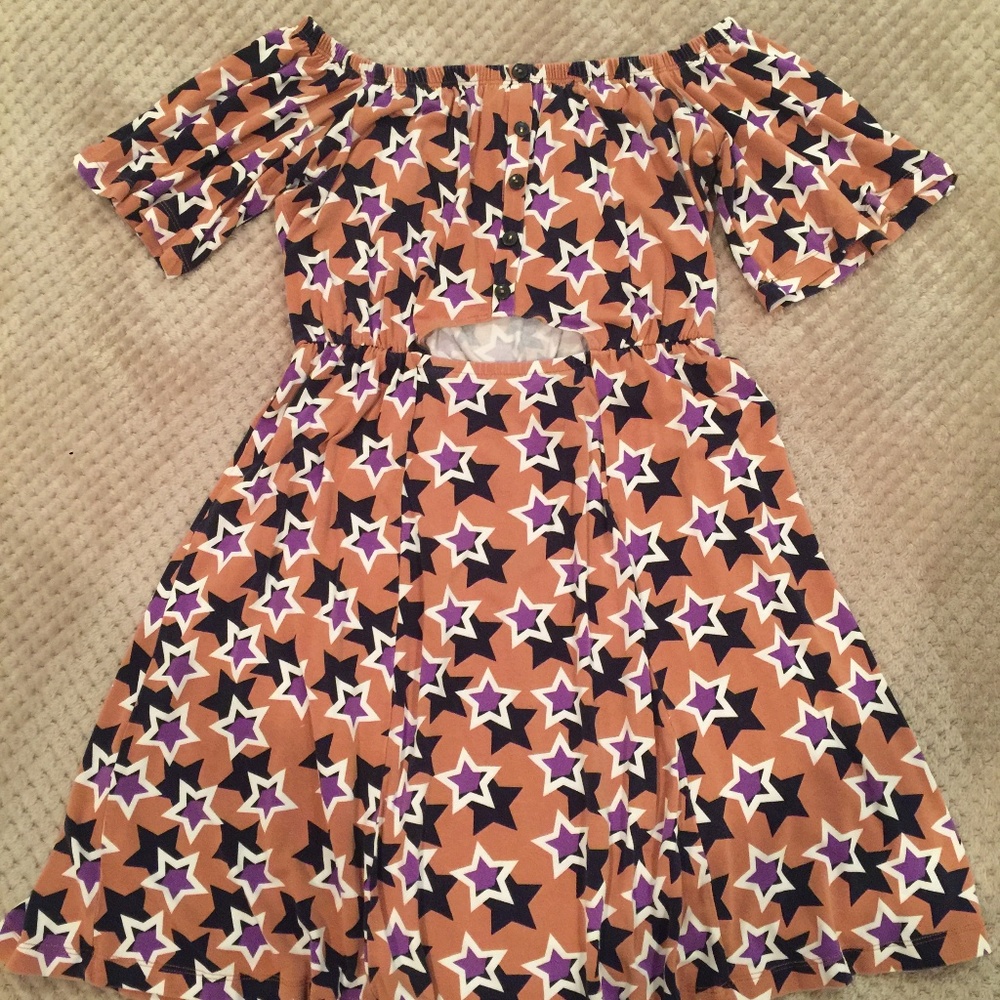 ASOS Star Off-The-Shoulder Skater Dress